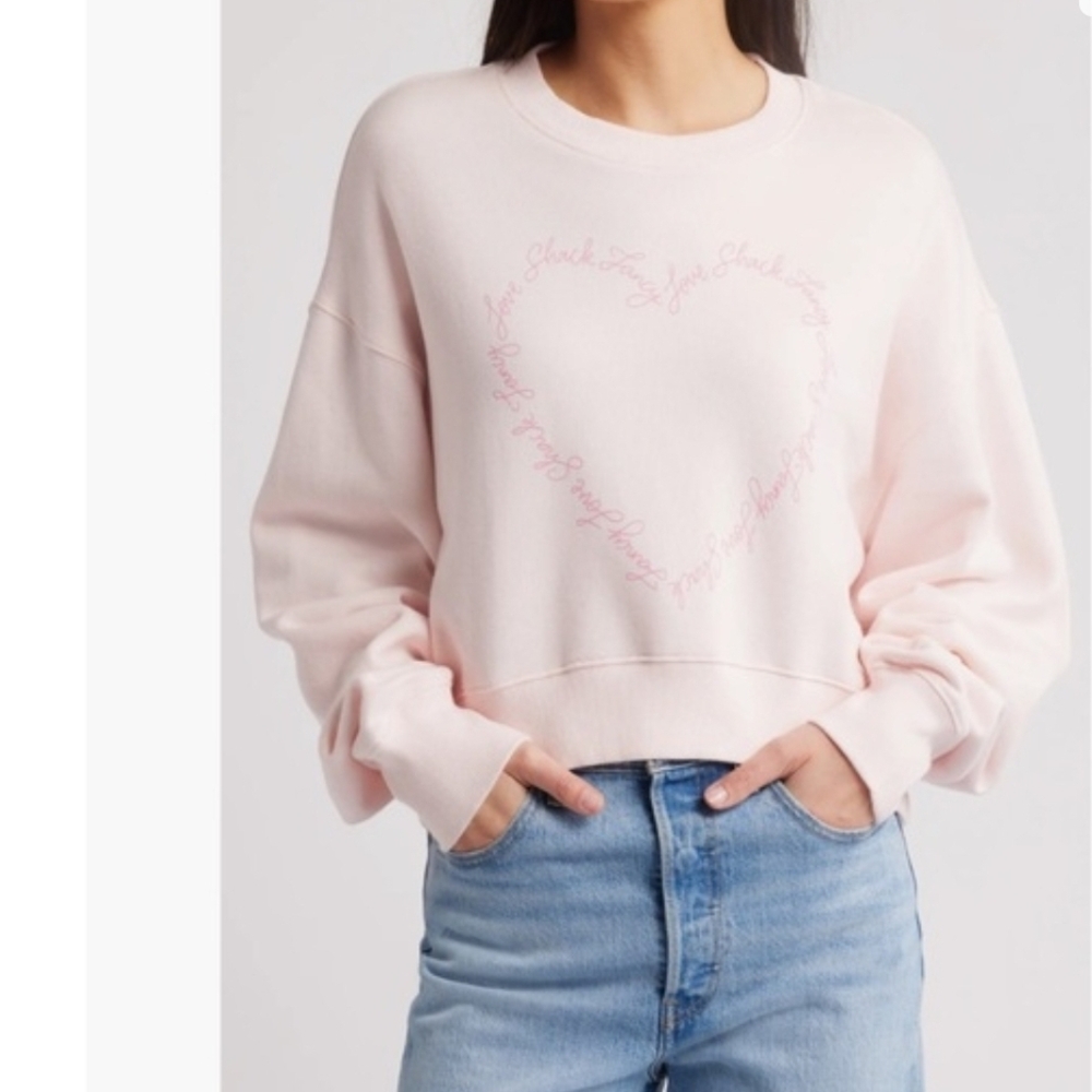 LoveShackFancy Pink Heart Sweatshirt